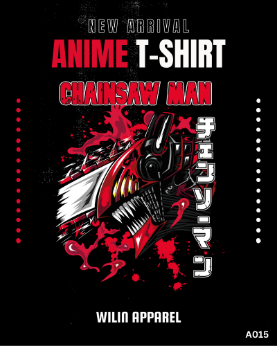 Kaos Distro Anime Chainsawman Cotton Combed